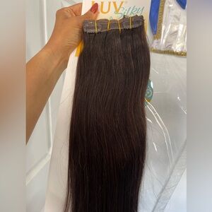 Human hair clip in 18” extension